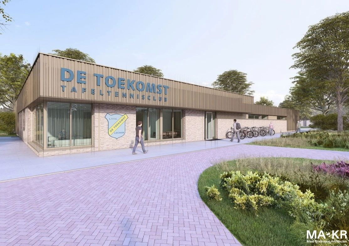 Nieuwbouw tafeltennishal van Tafeltennisclub  LTTC De Toekomst in Lochem gestart
